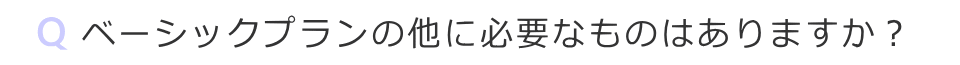 ベーシックプランの他に必要なものはありますか