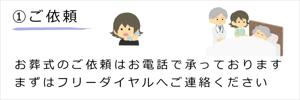 1.葬儀の依頼（24時間365日受付です）